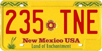 NM license plate 235TNE