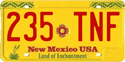 NM license plate 235TNF