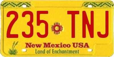 NM license plate 235TNJ