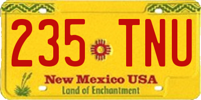 NM license plate 235TNU