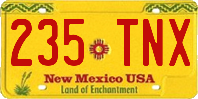 NM license plate 235TNX