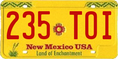 NM license plate 235TOI