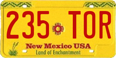 NM license plate 235TOR