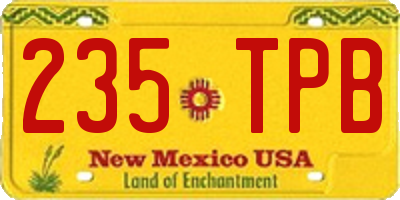 NM license plate 235TPB