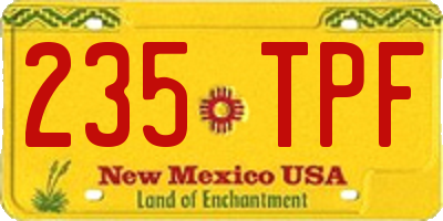 NM license plate 235TPF