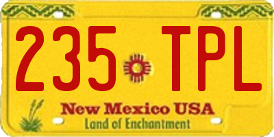 NM license plate 235TPL