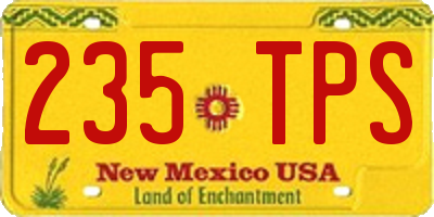 NM license plate 235TPS