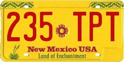 NM license plate 235TPT