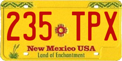 NM license plate 235TPX