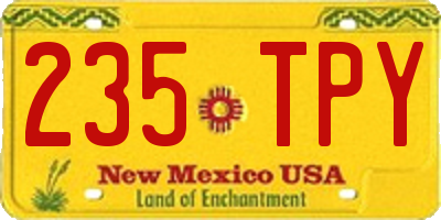 NM license plate 235TPY