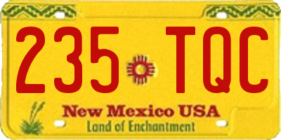 NM license plate 235TQC