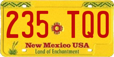 NM license plate 235TQO
