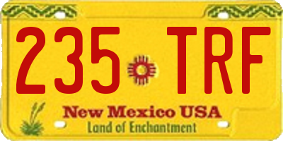 NM license plate 235TRF