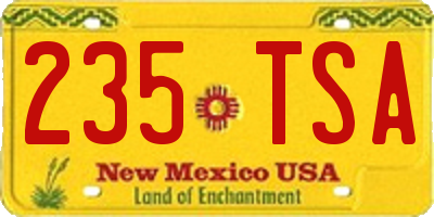 NM license plate 235TSA