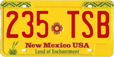NM license plate 235TSB