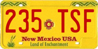 NM license plate 235TSF
