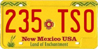 NM license plate 235TSO