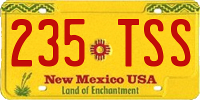 NM license plate 235TSS