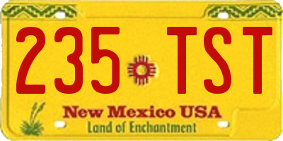 NM license plate 235TST