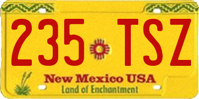 NM license plate 235TSZ