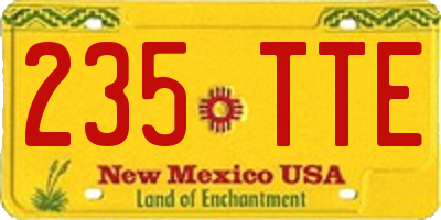 NM license plate 235TTE