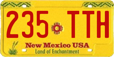 NM license plate 235TTH