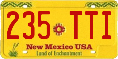 NM license plate 235TTI