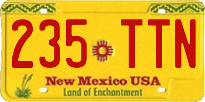 NM license plate 235TTN
