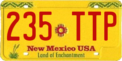 NM license plate 235TTP