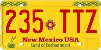 NM license plate 235TTZ