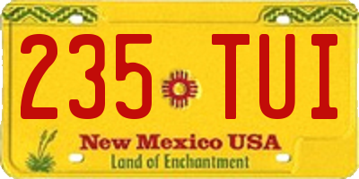 NM license plate 235TUI