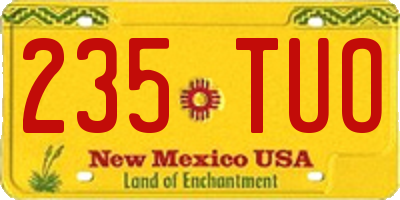 NM license plate 235TUO
