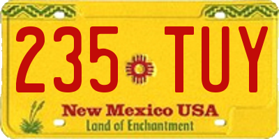 NM license plate 235TUY