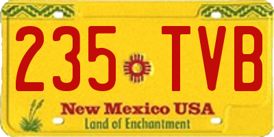 NM license plate 235TVB