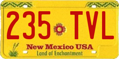 NM license plate 235TVL