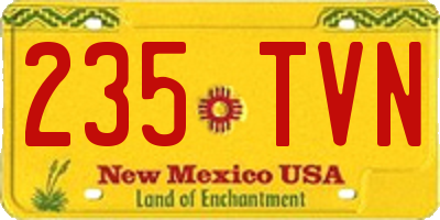 NM license plate 235TVN