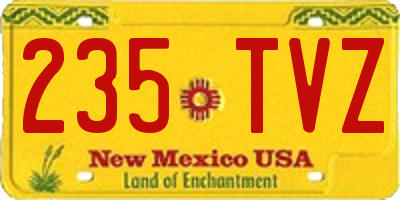 NM license plate 235TVZ