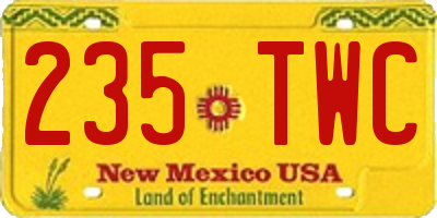 NM license plate 235TWC