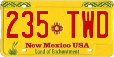 NM license plate 235TWD