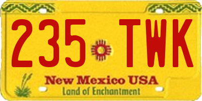NM license plate 235TWK