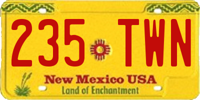 NM license plate 235TWN