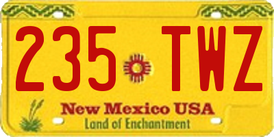NM license plate 235TWZ