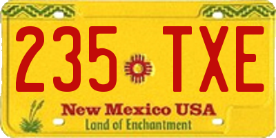NM license plate 235TXE