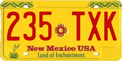 NM license plate 235TXK