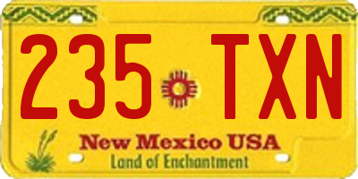NM license plate 235TXN