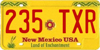 NM license plate 235TXR
