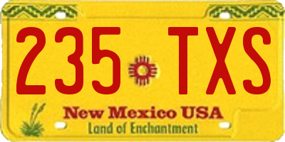 NM license plate 235TXS
