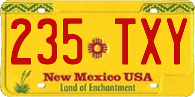 NM license plate 235TXY