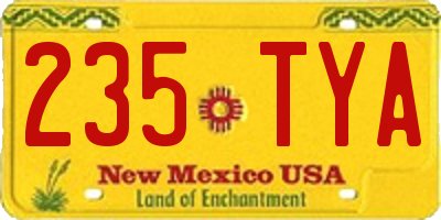 NM license plate 235TYA