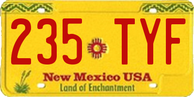 NM license plate 235TYF